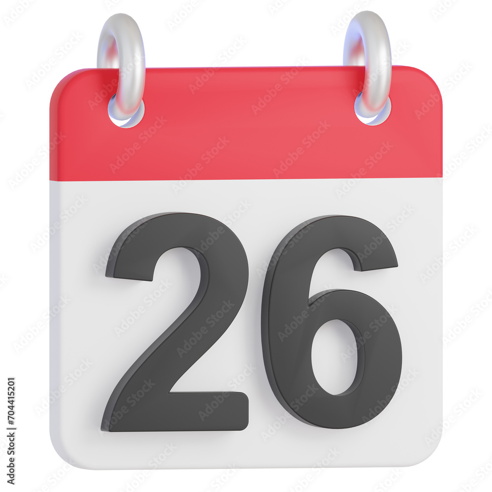 3D 26th date illustration 3D 26th date illustration