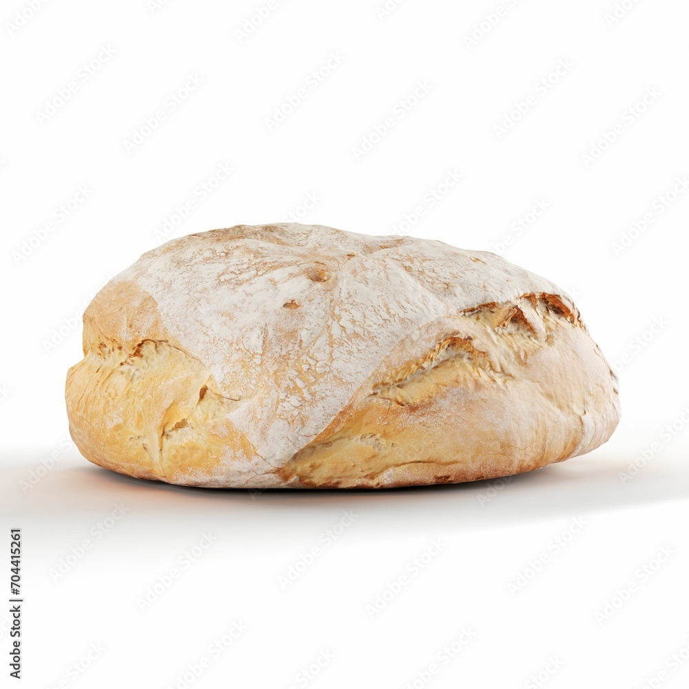 3D rendering of a loaf of bread on a white background 3D rendering of a loaf of bread on a white background