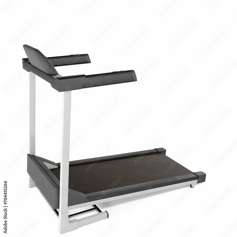 3D rendering of a treadmill on a white background