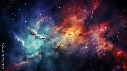 A Colorful Cosmic Nebula Parallax Photography