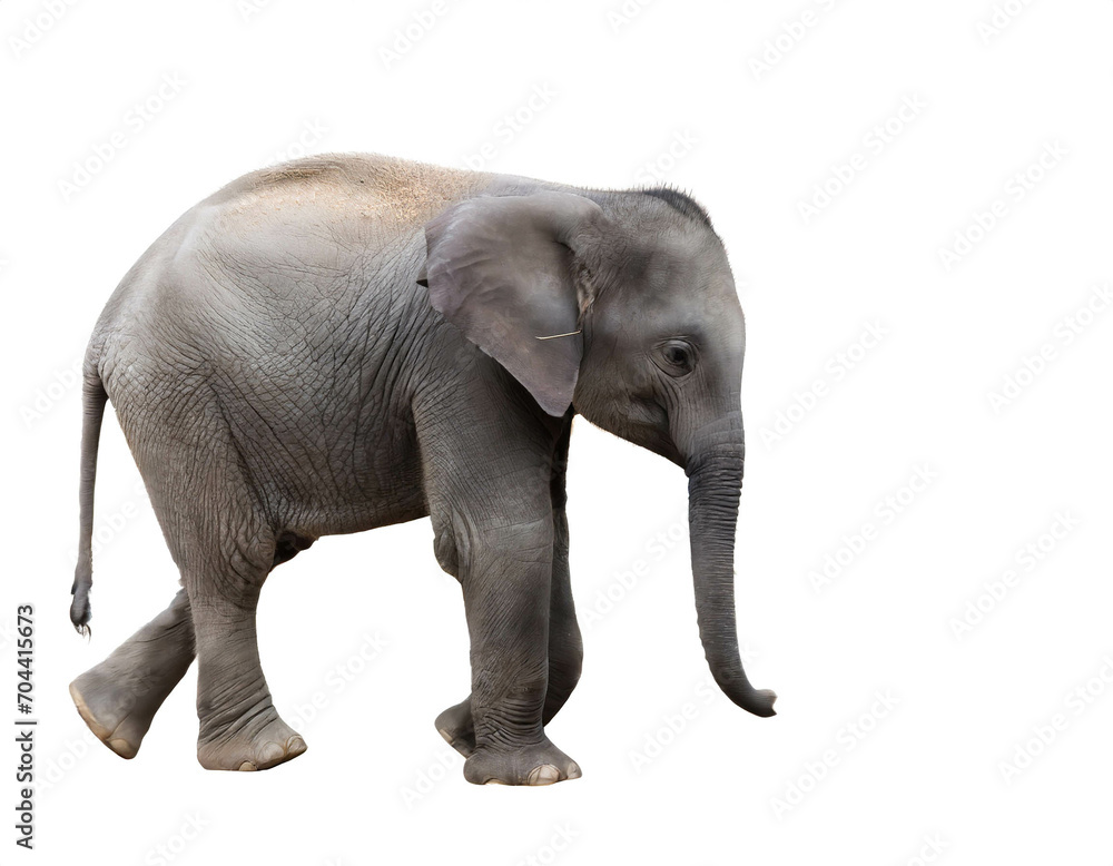 Baby Elefant isoliert auf weißem Hintergrund, Freisteller