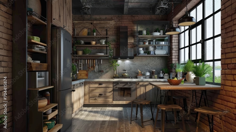 Small kitchen modern design in rustic style Small kitchen modern design in rustic style