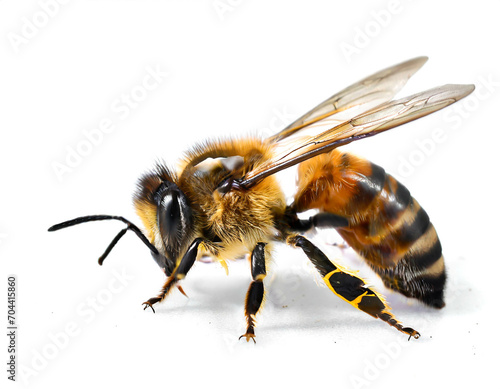 Biene isoliert auf weißen Hintergrund, Freisteller © oxie99