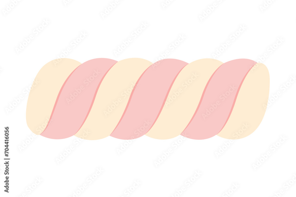 Twist Marshmallows with Pastel Color white and pink marshmallow isolated on white background. Vector illustration Twist Marshmallows with Pastel Color white and pink marshmallow isolated on white background. Vector illustration