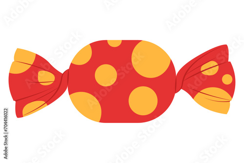 Cartoon wrapped candy. Caramel bonbon sweet lollipops chocolate and fruit sweets for kids, tasty sugar confectioner dessert food birthday, vector illustration of wrapped caramel candy. 