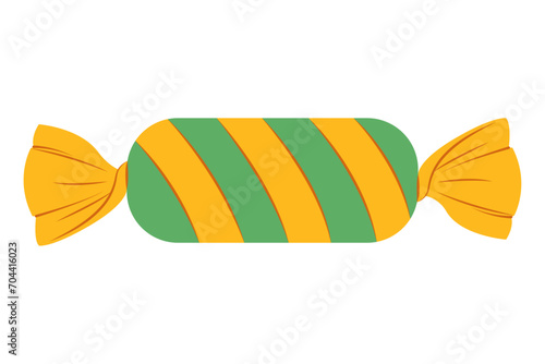 Cartoon wrapped candy. Caramel bonbon sweet lollipops chocolate and fruit sweets for kids, tasty sugar confectioner dessert food birthday, vector illustration of wrapped caramel candy. 