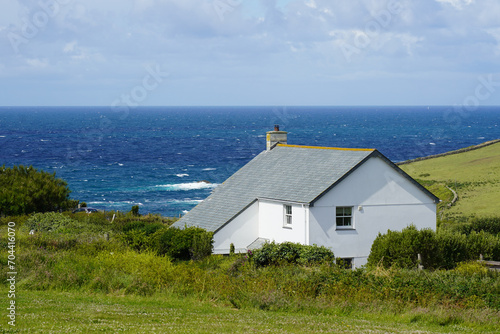 Cottage with sea views  along the coastal path near the Lizard Point in Cornwall  England