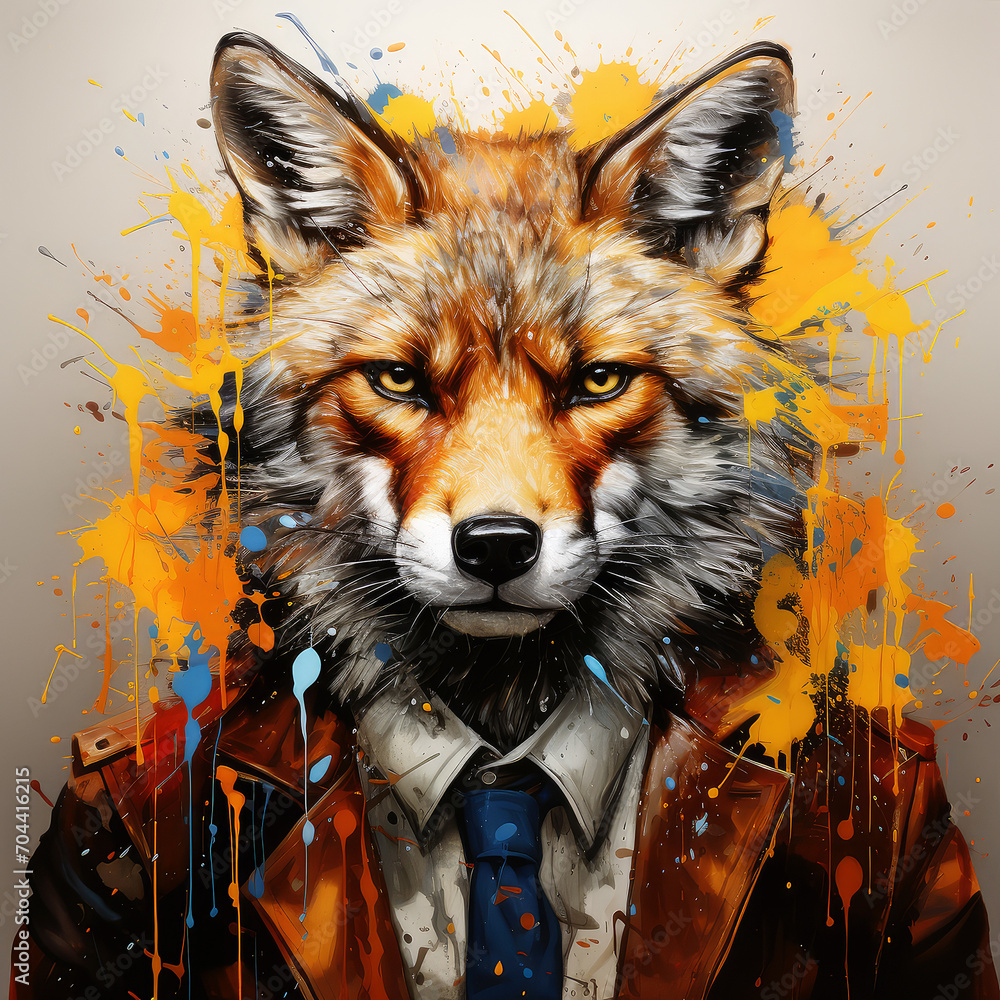 Naklejka premium Urban Fox in Style