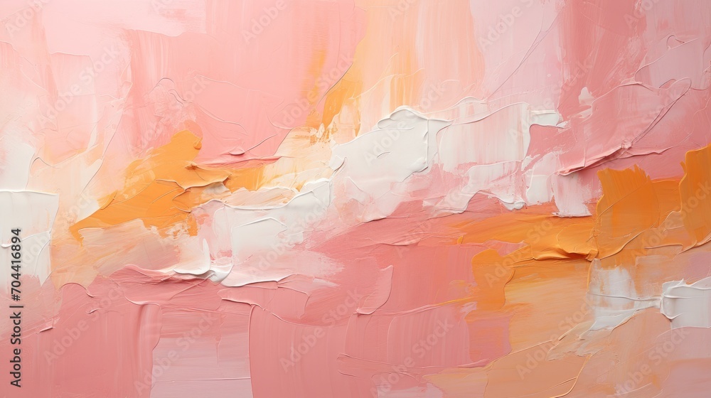 A gentle sweep of Peach Fuzz paint creates a soothing backdrop, embodying the essence of the color of the year 2024 with a touch of minimalism.