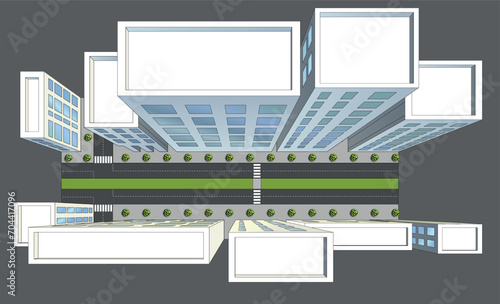 City plan drawing top view in vector. Scheme
