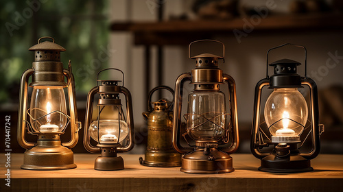 vintage lamp or lanterns incorporate vintage lamps photo