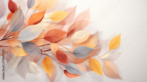 Colorful transparent leaves, Colorful Blossoms in solid backdrop. © arifsuw