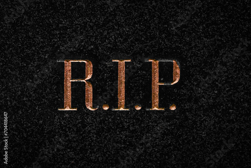 Billede på lærred R.I.P. Inscription on a stone tablet
