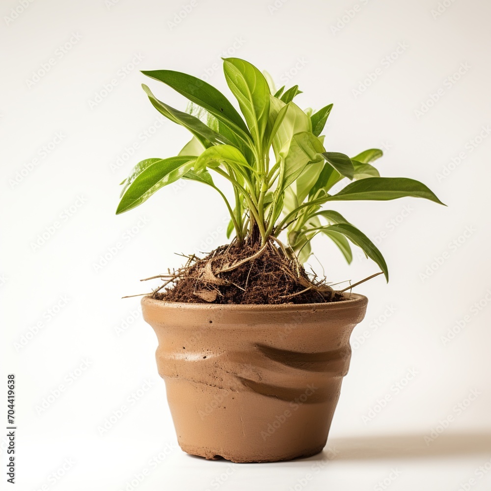 Small potted plant with green leaves Small potted plant with green leaves