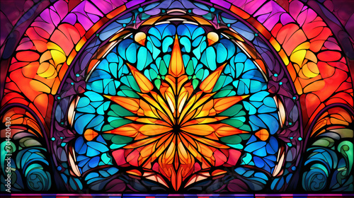 Colorful Stained Glass Window vector