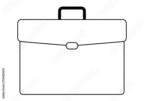 Icono negro de maleta o cartera en fondo blanco.