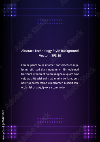 Abstract line background design, rectangular frame from set of lines with glowing light, minimal technology style