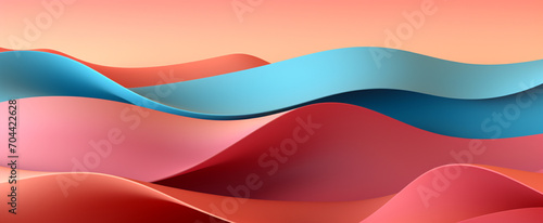 Gradient wave in motion colorful background 3d render High quality photo