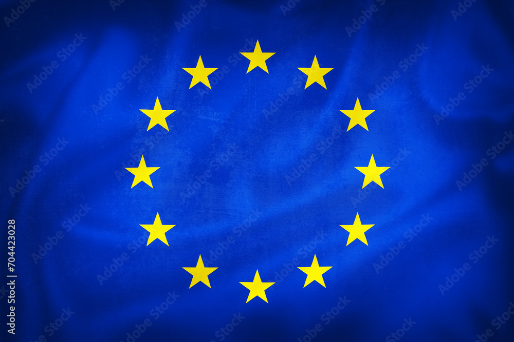 Grunge 3D illustration of European Union flag Grunge 3D illustration of European Union flag
