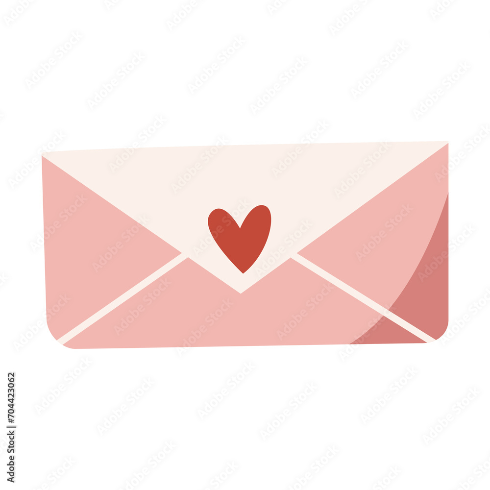 love letter happy valentine day vector illustration template design