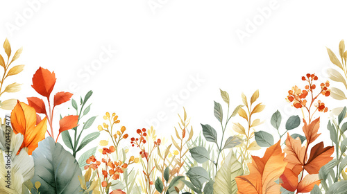 botanical border watercolor frame template