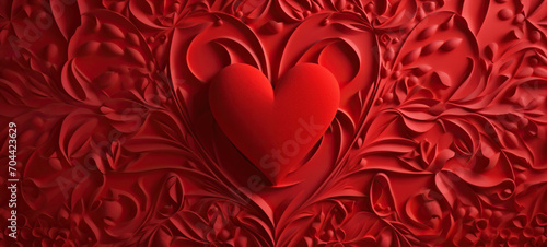 Red heart shape. love and romantic concept, art background 
