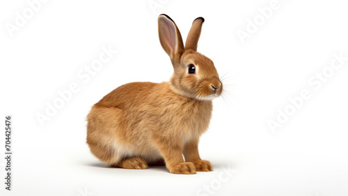 rabbit sitting isolated on white background