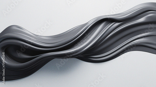 Abstract flexibility wavy surface. Contemporary mural design. Dynamic black background, noise, grain special effect. Landing cover poster template print or presentation. Abstract wallpaper, copy space