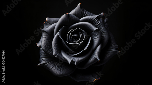 Top view of Black Rose lower on a white background