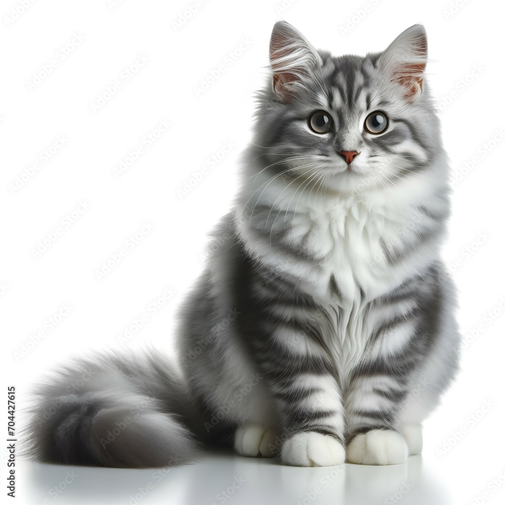 Captivating Studio Shots Featuring A Charming Gray And White Striped Captivating Studio Shots Featuring A Charming Gray And White Striped