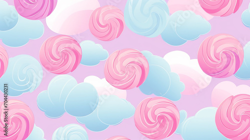 seamless colorful candy floss pattern cotton candy