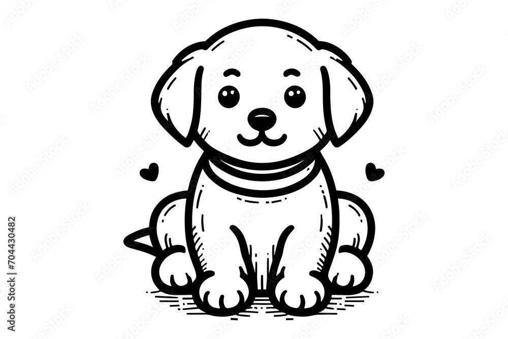 Fototapeta premium puppy lovely dog illustration, generative ai