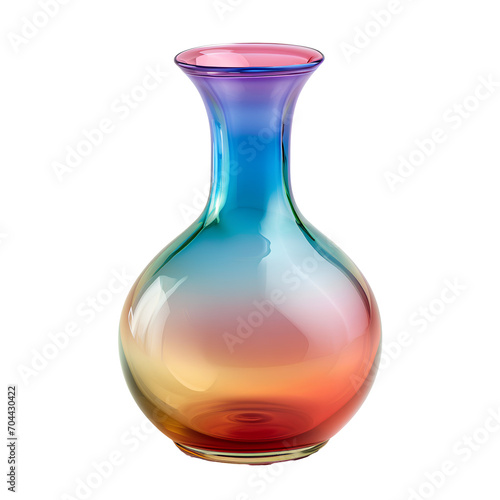 Glittering rainbow vase on transparent background PNG. Product idea for home decoration.