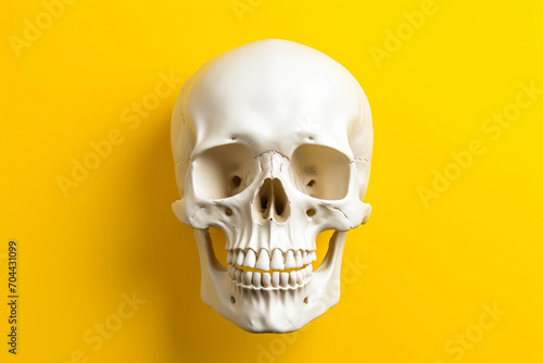 Bright Bones: Yellow Backdrop Skull