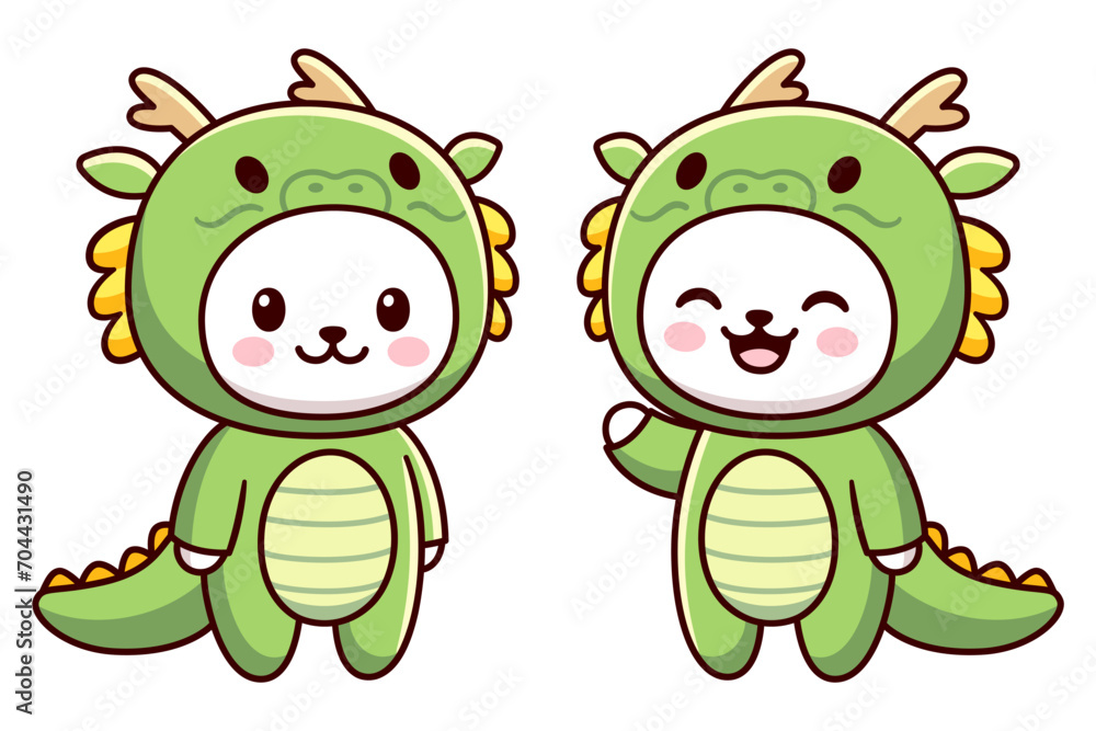 Kawaii Cat Character In Green Dragon Costume Chinese New Year Animal kawaii-cat-character-in-green-dragon-costume-chinese-new-year-animal