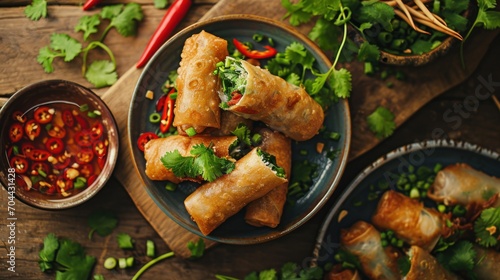 Fried Chicken Spring Rolls Vietnamese food
