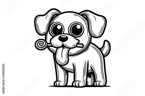 cute dog line art