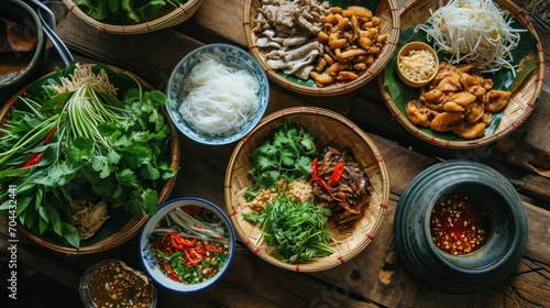 Bun Cha Ha Noi  traditional Vietnamese food