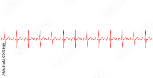 Red heartbeat line icon on white background