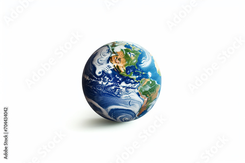 A Detailed View of Earth with white background