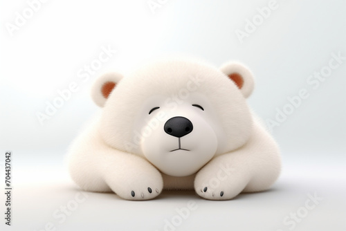 3d animal bear is lying down