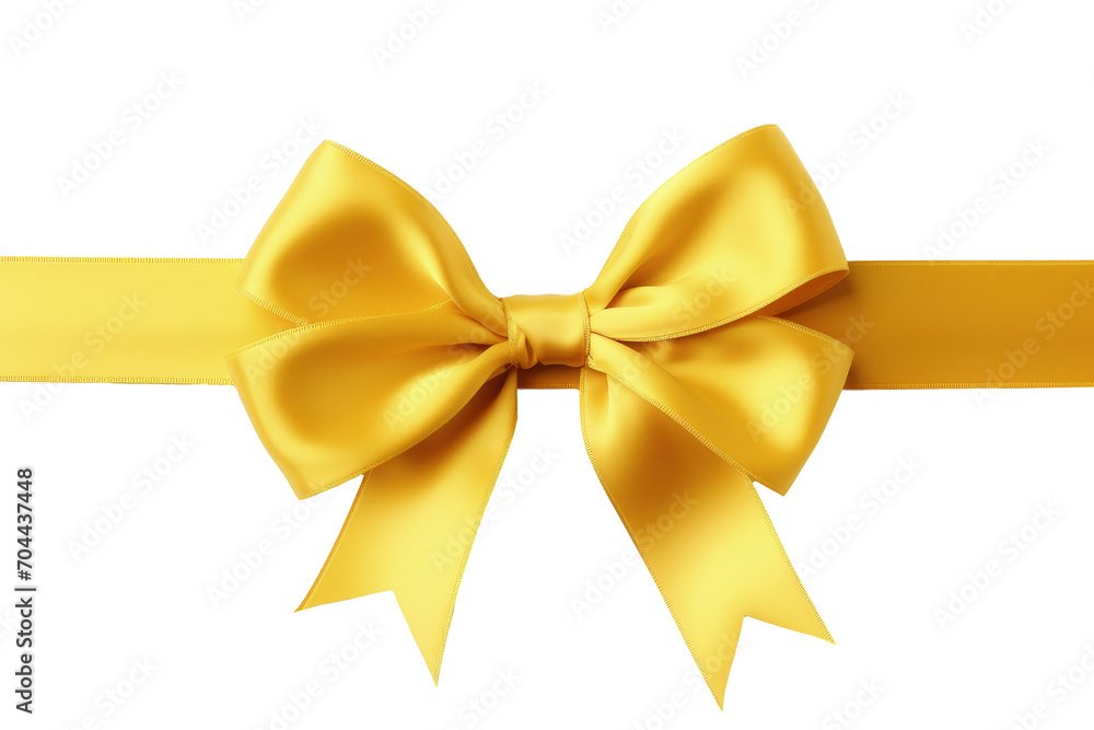 Golden silky ribbon with bow isolated. Gift box. Golden silky ribbon with bow isolated. Gift box.