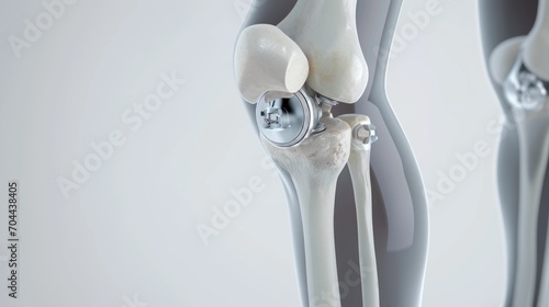 Knee Joint Replacement, 3d style image photo