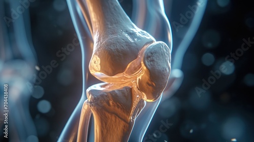 Knee Joint Replacement, 3d style image photo