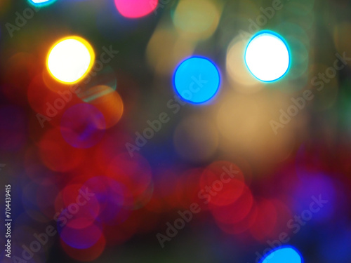 Abstract pattern of to focus colourful lights on a dark background © chris