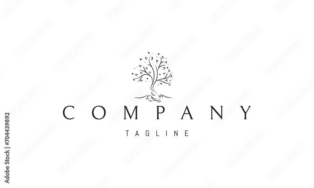 A vector logo with an abstract image of a tree growing from a whirlpool. A vector logo with an abstract image of a tree growing from a whirlpool.