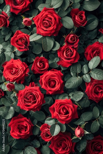 Red Rose Flowers Pattern Wallpaper