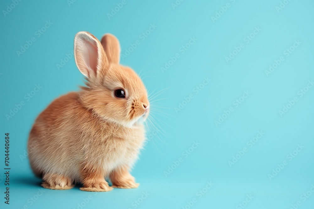 White rabbit on a blue background