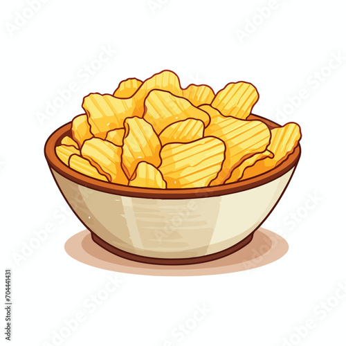 potato chips in a bowl illustration