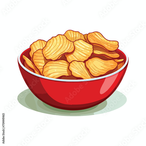 potato chips in a bowl illustration